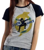Baby look blusa feminina super shock choque static desenho - Foto 4