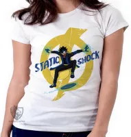 Baby look blusa feminina super shock choque static desenho - Foto 5