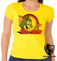 Baby look blusa feminina Tom and jerry gato rato desenho - Foto 3