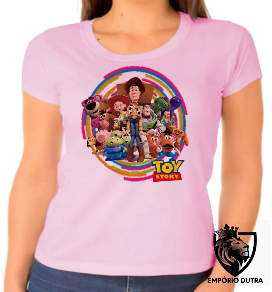Baby look blusa feminina Toy Story woody jessie buzz lightyear