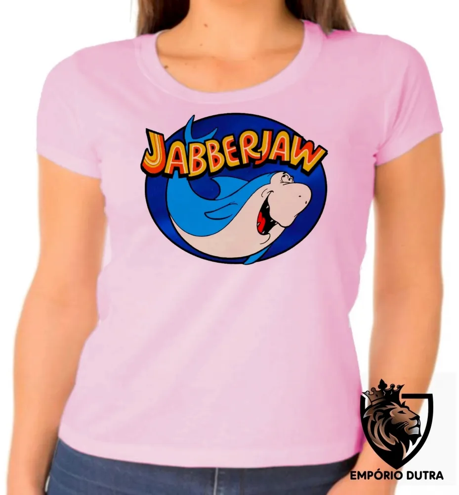 Baby look blusa feminina tutubarao jabberjaw tubarão jaws