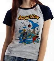 Baby look blusa feminina tutubarão tubarão jabberjaw desenho - Foto 4