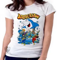 Baby look blusa feminina tutubarão tubarão jabberjaw desenho - Foto 5