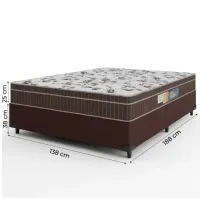 Cama Box Casal Colchão Espuma Orthoface Polar 138x188x63cm Marrom - Suporta Até 120kg Por Pessoa - Foto 2