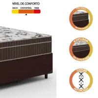 Cama Box Casal Colchão Espuma Orthoface Polar 138x188x63cm Marrom - Suporta Até 120kg Por Pessoa - Foto 3