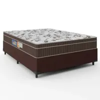 Cama Box Casal Colchão Espuma Orthoface Polar 138x188x63cm Marrom - Suporta Até 120kg Por Pessoa - Foto 4