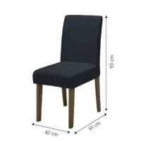 Conjunto de Mesa Sala de Jantar Miami com 4 Cadeiras Trieste Suede 1,20m Cedro / Off White / Chumbo Dobuê - Foto 4