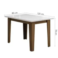 Conjunto de Mesa Sala de Jantar Miami com 4 Cadeiras Trieste Suede 1,20m Cedro / Off White / Chumbo Dobuê - Foto 5