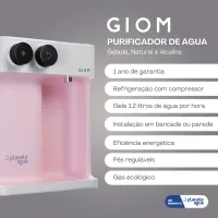 Purificador de Água Natural, Gelada e Alcalina GIOM 220V - Rosa - Foto 2