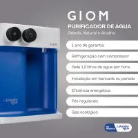 Purificador de Água Natural, Gelada e Alcalina GIOM 127V - Azul - Foto 2