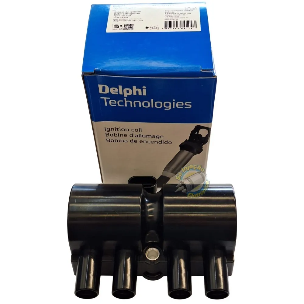 Bobina de Ignição DELPHI GM Corsa 1.0 1.6 8V 16V após 1998/...   4 Pinos  DS20013