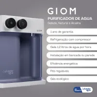 Purificador de Água Natural, Gelada e Alcalina GIOM 127V - Cinza - Foto 2