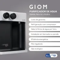Purificador de Água Natural, Gelada e Alcalina GIOM 127V - Preto - Foto 4