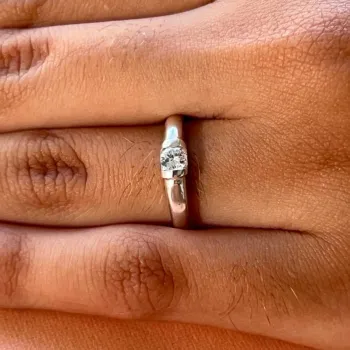 Anel de prata solitário- AN321 - Foto 2