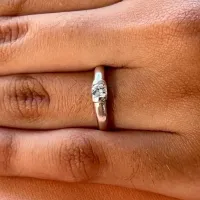 Anel de prata solitário- AN321 - Foto 2