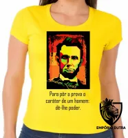 Baby look blusa feminina Abraham Lincoln presidente EUA - Foto 3