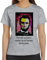 Baby look blusa feminina Abraham Lincoln presidente EUA - Foto 5