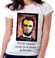 Baby look blusa feminina Abraham Lincoln presidente EUA - Foto 6