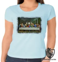 Baby look blusa feminina A última ceia Leonardo Da Vinci - Foto 2
