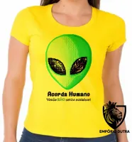Baby look blusa feminina Acorda Humano et alien ovni - Foto 3
