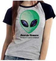 Baby look blusa feminina Acorda Humano et alien ovni - Foto 6