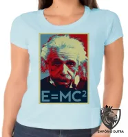 Baby look blusa feminina Albert Einstein fórmula - Foto 4