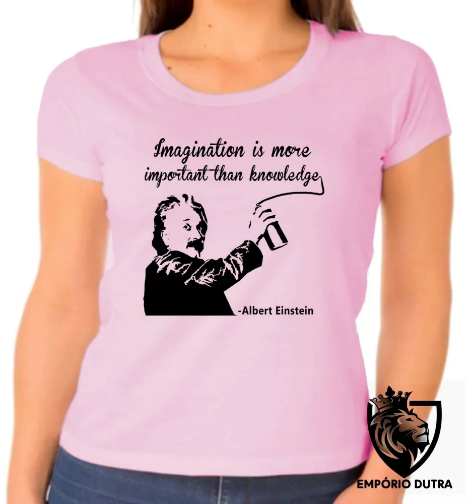 Baby look blusa feminina Albert Einstein gênio física