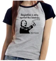 Baby look blusa feminina Albert Einstein gênio física - Foto 4