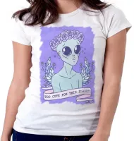 Baby look blusa feminina Alien et extraterrestre marciano - Foto 6