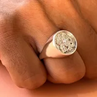 Anel masculino São Jorge de prata - AN1512 - Foto 2