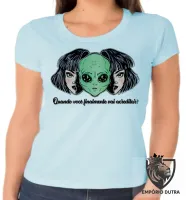 Baby look blusa feminina Alien et ovni quando você vai acreditar - Foto 3