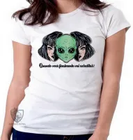 Baby look blusa feminina Alien et ovni quando você vai acreditar - Foto 6