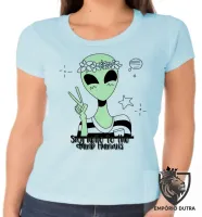 Baby look blusa feminina Alien say hello to the dumb humans - Foto 2
