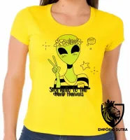 Baby look blusa feminina Alien say hello to the dumb humans - Foto 3