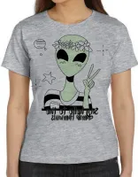 Baby look blusa feminina Alien say hello to the dumb humans - Foto 5