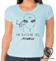 Baby look blusa feminina Alien watching you asshole et  - Foto 2