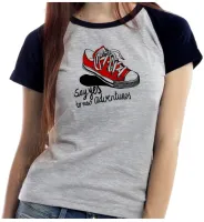 Baby look blusa feminina All Star tenis Say yes black - Foto 2