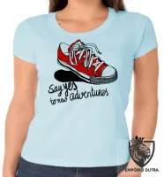 Baby look blusa feminina All Star tenis Say yes black - Foto 6