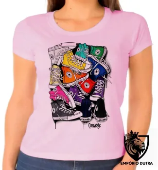 Baby look blusa feminina All Star Tênis pilha