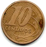 2003 - 10 Centavos - ERRO: Cunho Quebrado - Moeda Brasil - Foto 2