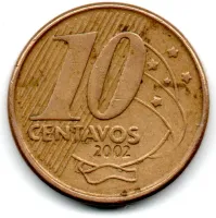 2002 - 10 Centavos - ERRO: Cunho Quebrado - Moeda Brasil - Foto 2