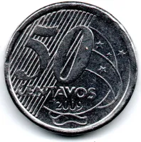 2009 - 50 Centavos - ERRO: Cunho Quebrado e Rachado - Moeda Brasil - Foto 2