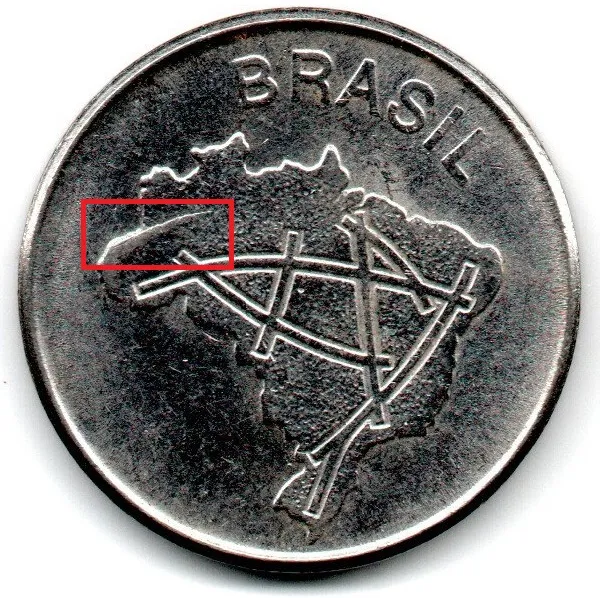 1983 - 10 Cruzeiros - ERRO: Cunho Trincado - Moeda Brasil Imagem