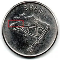 1983 - 10 Cruzeiros - ERRO: Cunho Trincado - Moeda Brasil