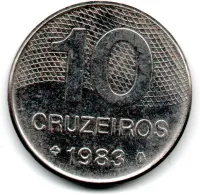 1983 - 10 Cruzeiros - ERRO: Cunho Trincado - Moeda Brasil - Foto 2