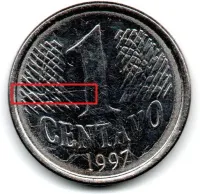 1997 - 1 Centavo - ERRO: Cunho Marcado - Moeda Brasil