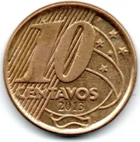2013 - 10 Centavos - ERRO: Cunho Trincado - Moeda Brasil - Foto 3