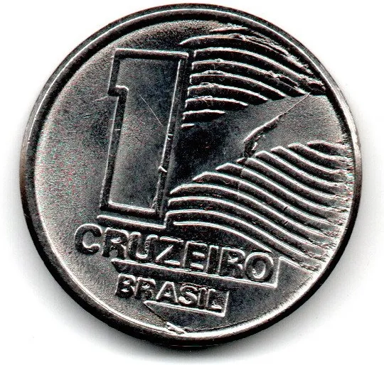 1990 - 1 Cruzeiro - ERRO: Cunho Trincado - Moeda Brasil Imagem
