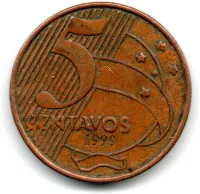 1999 - 5 Centavos - ERRO: Cunho Marcado (Data 