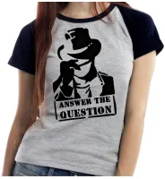 Baby look blusa feminina Answer the question chapeu cap - Foto 2